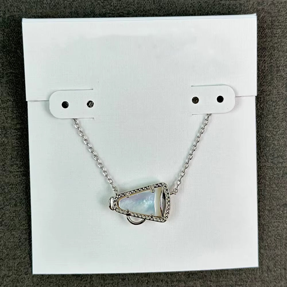 Cheer Short Pendant Necklace in White Mother-Of-Pearl for Women Girls Party, Fashion Jewelry,Unique Gifts