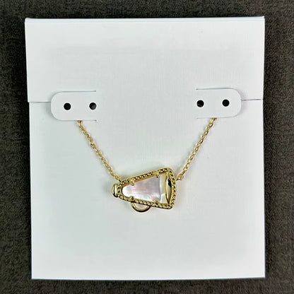 Cheer Short Pendant Necklace in White Mother-Of-Pearl for Women Girls Party, Fashion Jewelry,Unique Gifts